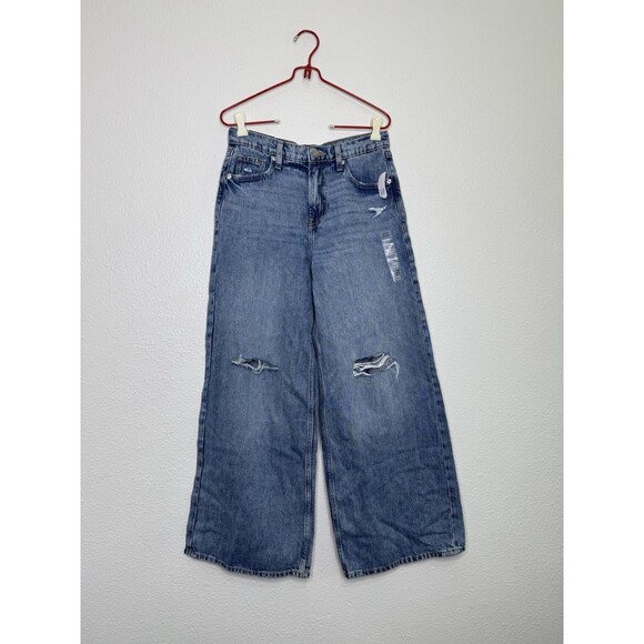 NWT Women’s Gap 2/26R Mid Rise Super Wide-Leg Button Fly Baggy Jeans Skater Y2K - Picture 1 of 16